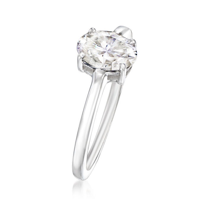 1.25 Carat Moissanite Ring in Sterling Silver. Size 6