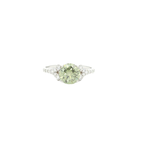 1.61 Carats Green Lab Grown Diamond 14K Gold Ring