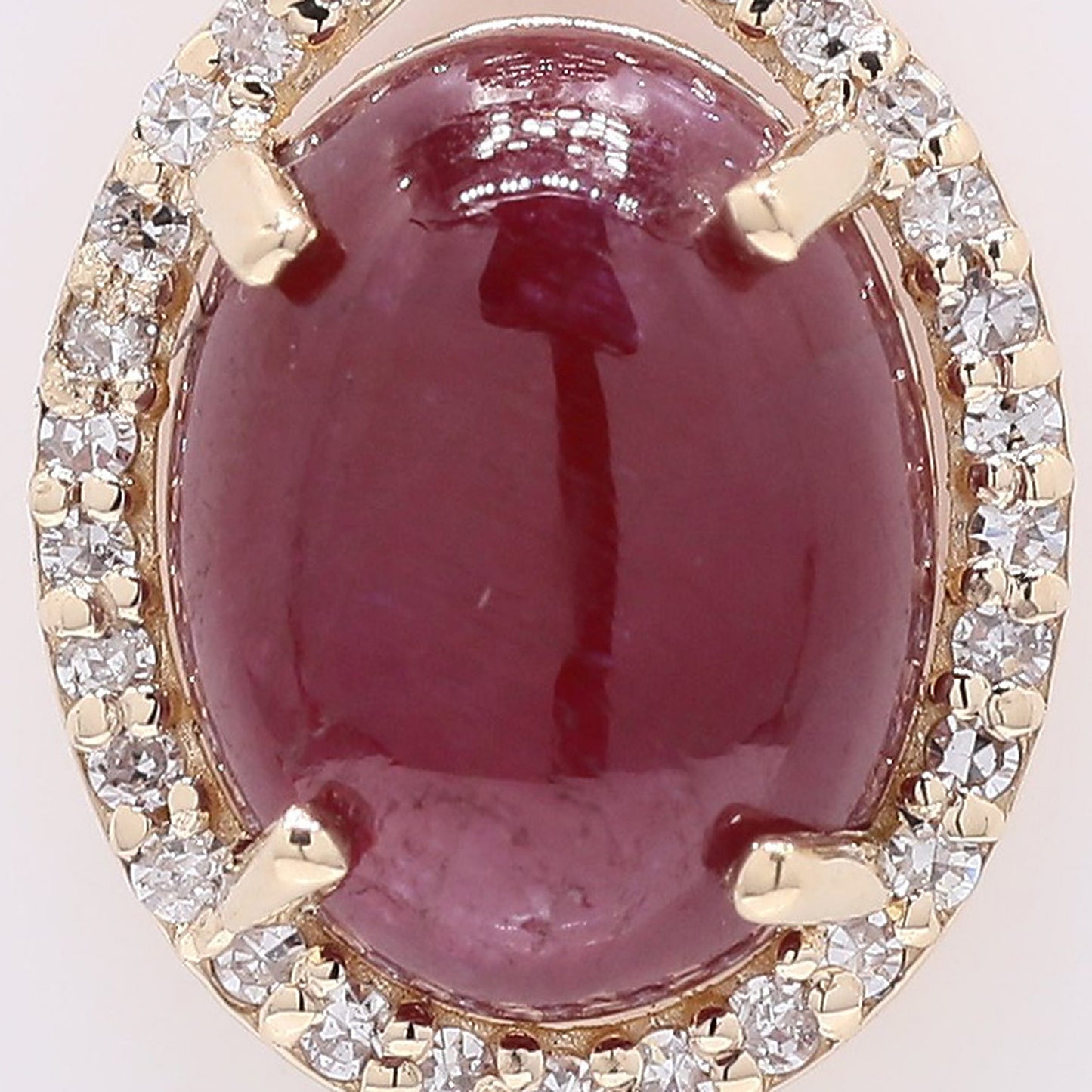 2.88 Ct Oval Cabochon Cut Natural Ruby 14K Gold Pendant