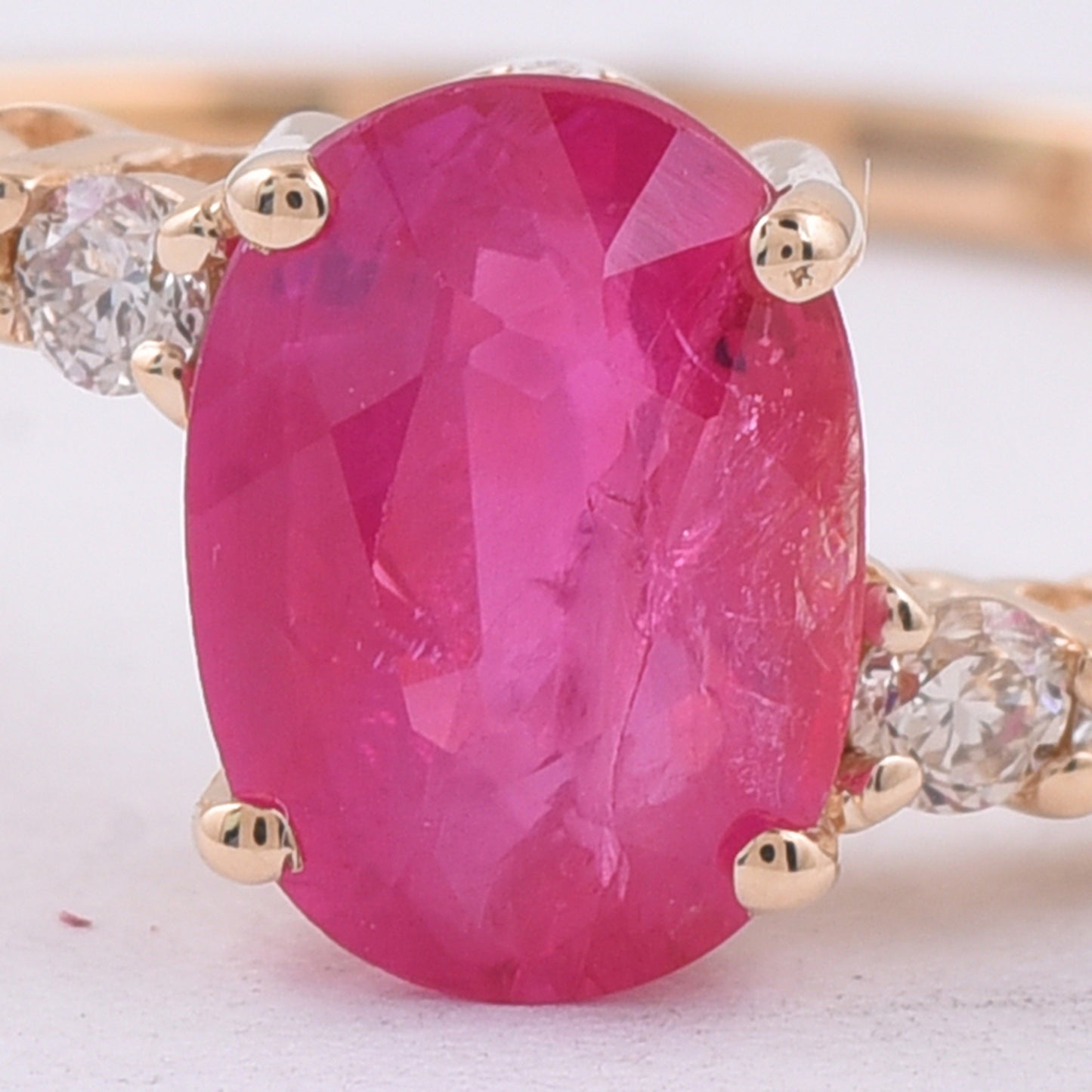 1.38 Ct Oval Natural Ruby 14K Gold Ring