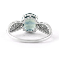 2.88 Ct Oval Mixed Cut Natural Green Sapphire 950 Platinum Ring