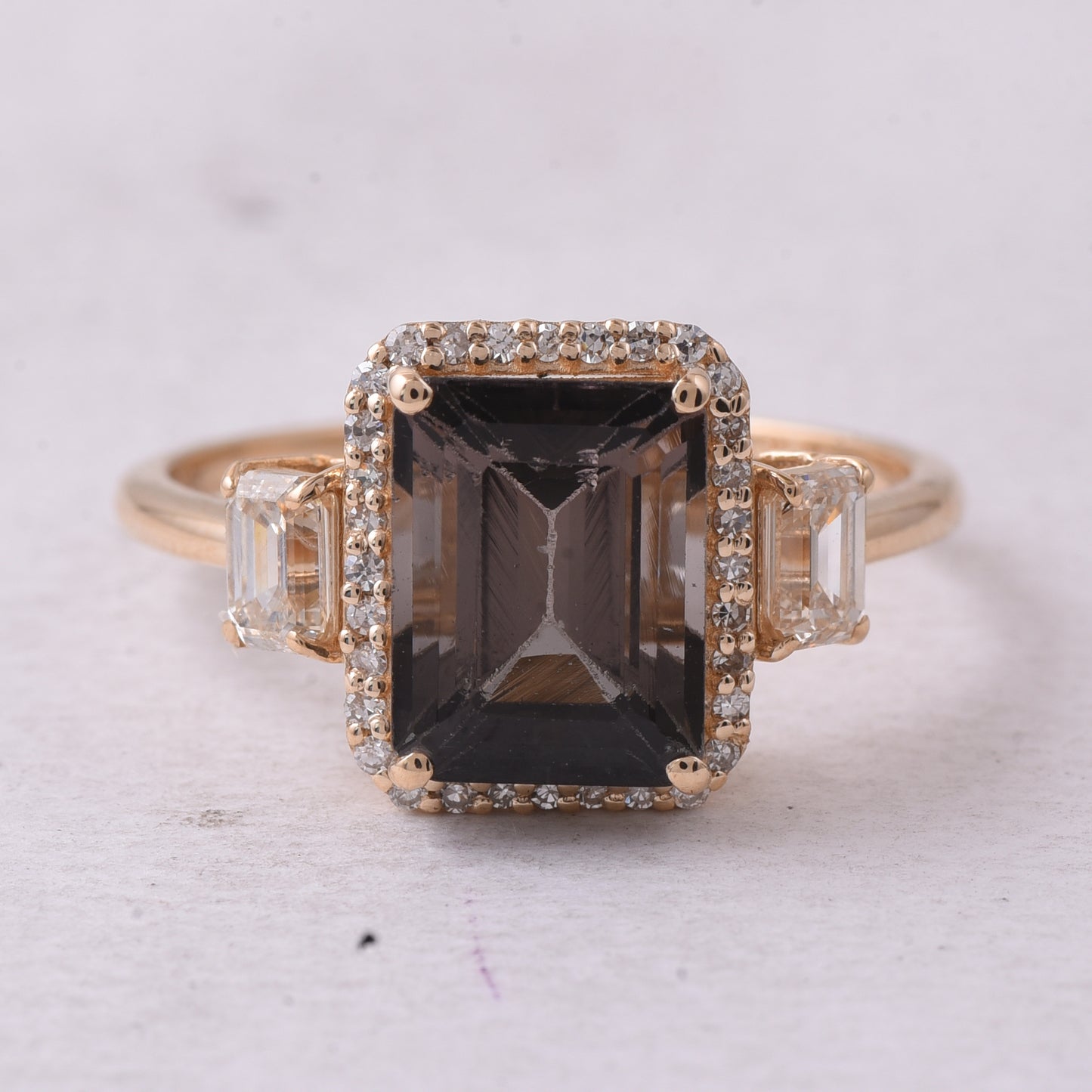 3.26 Ct Octagon Tourmaline 14K Gold Ring