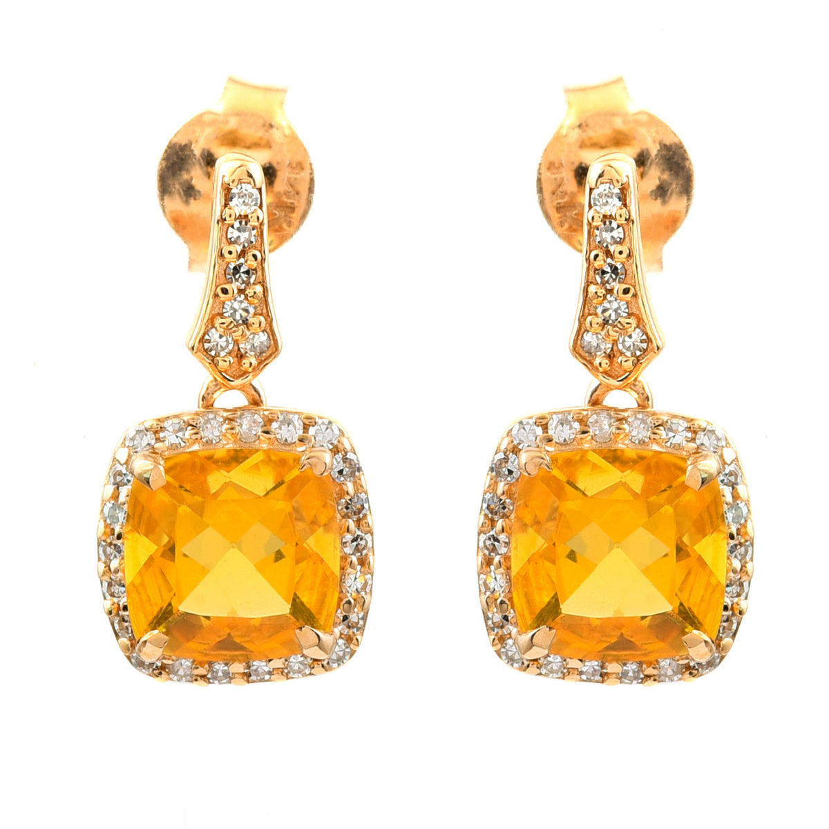 1.50 Ct Cushion Mixed Cut Natural Fire Opal 14K Gold Earrings
