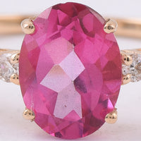 1.65 Ct Oval Natural Topaz 14K Gold Ring