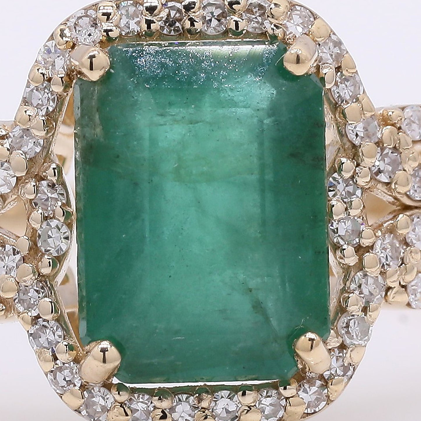 1.72 Ct Octagon Step Cut Natural Emerald 14K Gold Ring