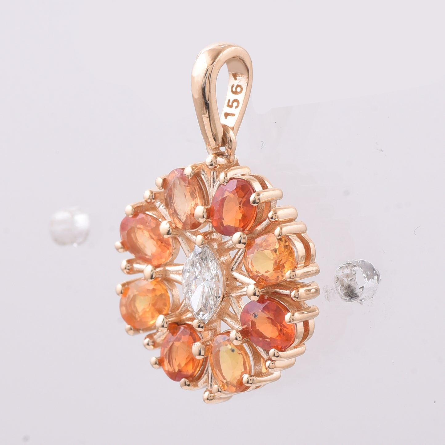 1.80 Ct Oval Natural Multi-Coloured Sapphire 14K Gold Pendant