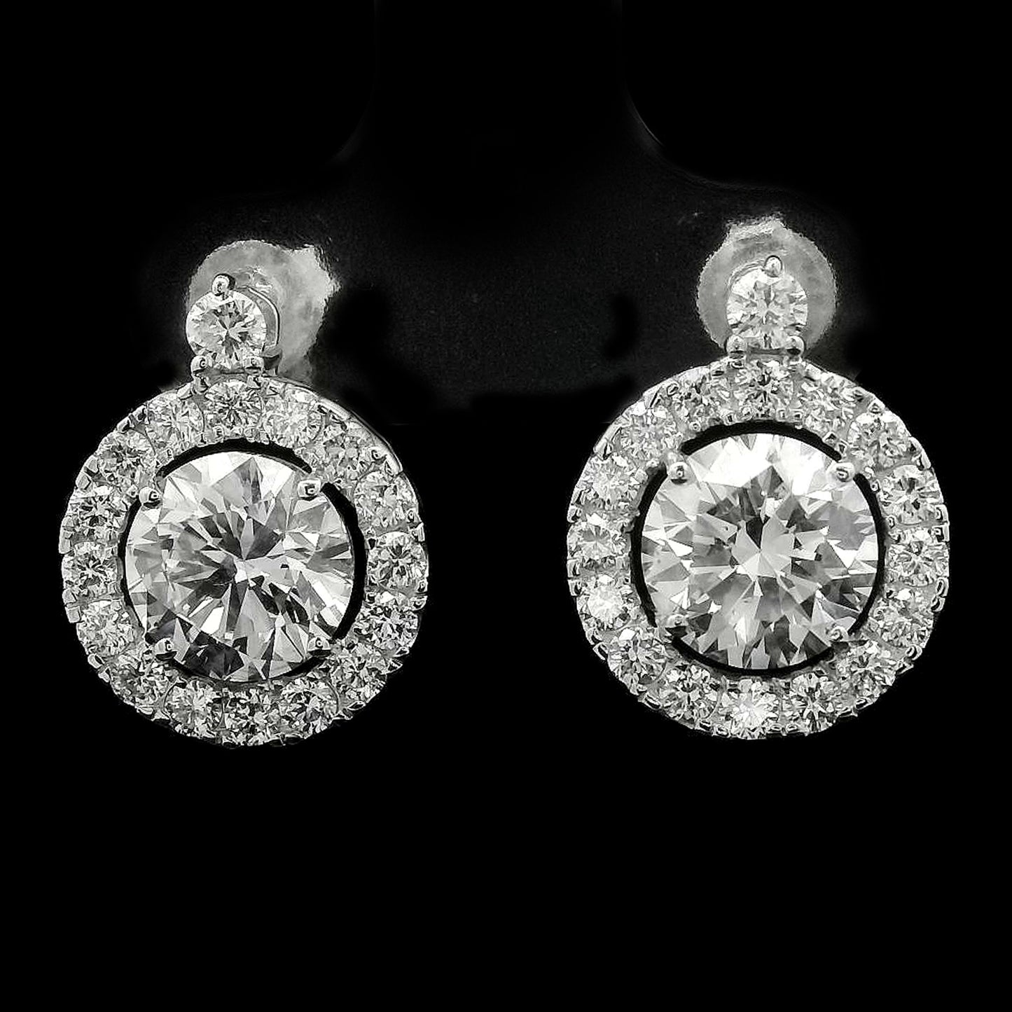 3.95 Carats Lab Grown Diamond 14K Gold Earrings
