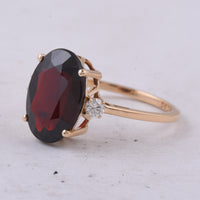 5.81 Ct Oval Natural Garnet 14K Gold Ring