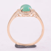 0.90 Ct Round Emerald 9K Gold Ring