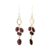 12.13 Ct Citrine, Garnet 925 Sterling Silver Earrings