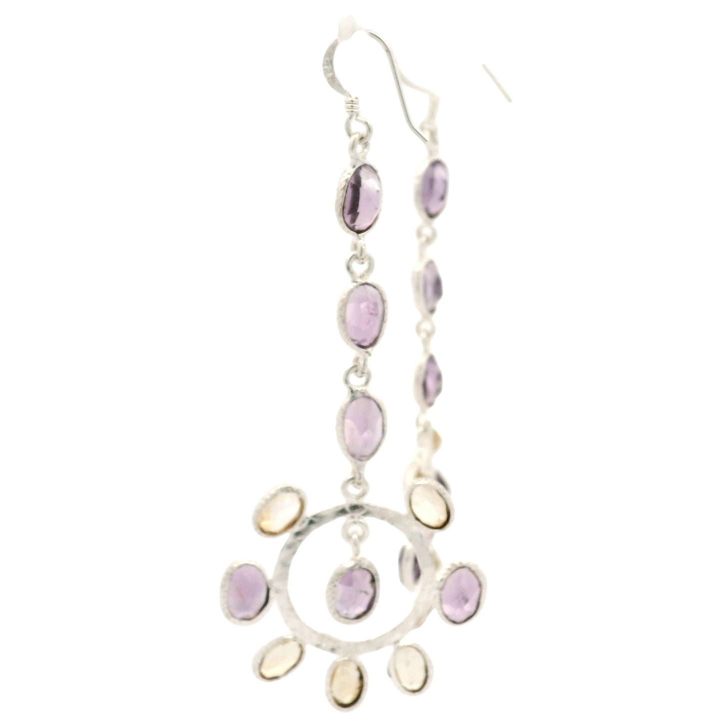 18.00 Ct Amethyst, Citrine 925 Sterling Silver Earrings