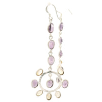 18.00 Ct Amethyst, Citrine 925 Sterling Silver Earrings