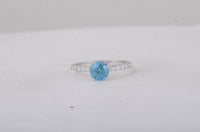 1.47 Carats Blue Lab Grown Diamond 14K Gold Ring