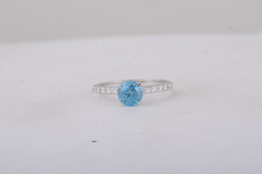 1.47 Carats Blue Lab Grown Diamond 14K Gold Ring