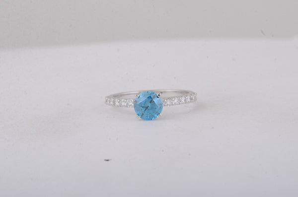 1.47 Carats Blue Lab Grown Diamond 14K Gold Ring