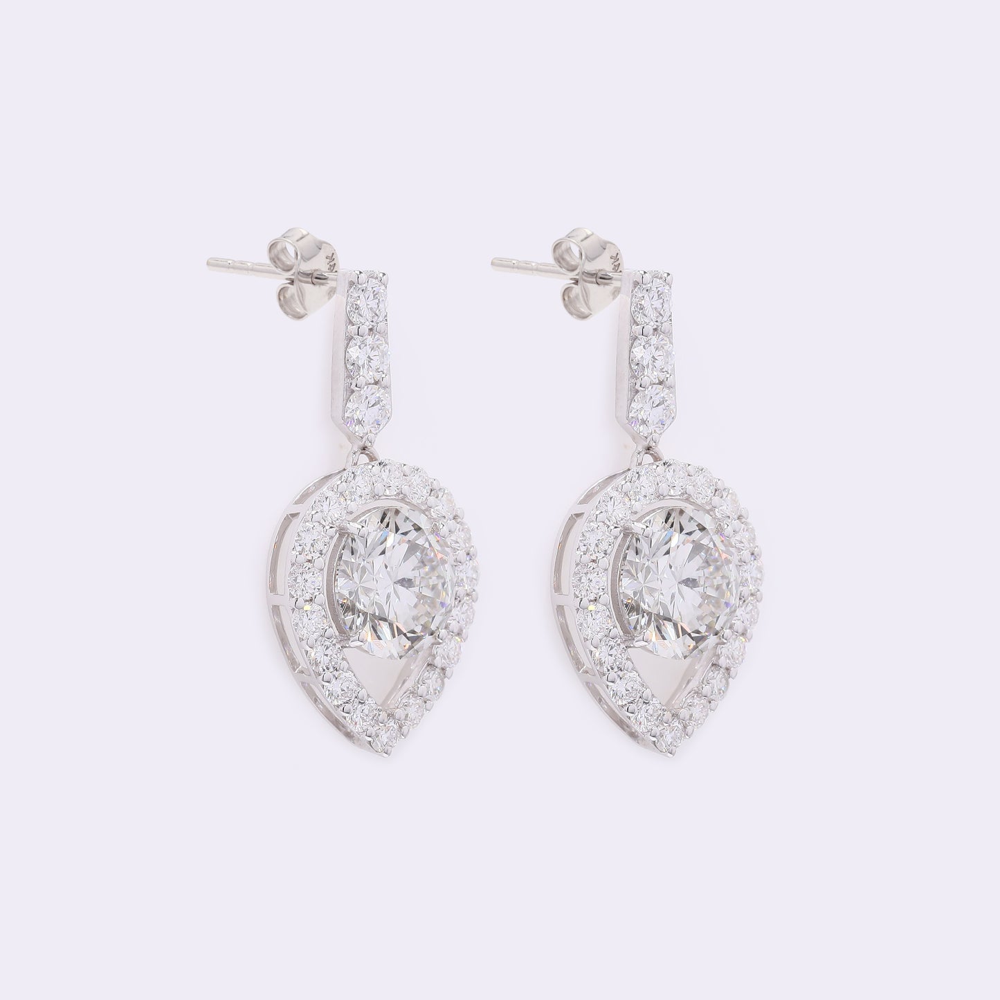 4.43 Carats Lab Grown Diamond 14K Gold Earrings