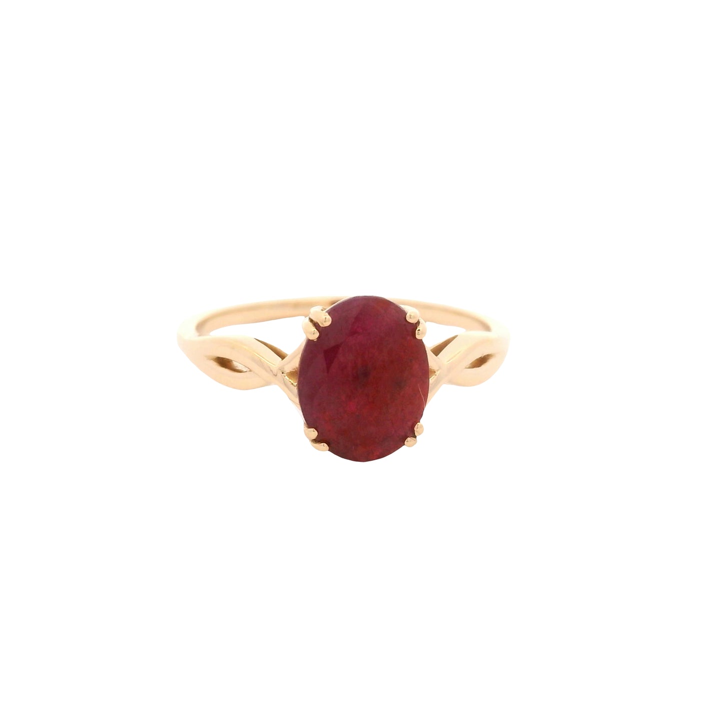 1.50 Ct Oval Ruby 14K Gold Ring