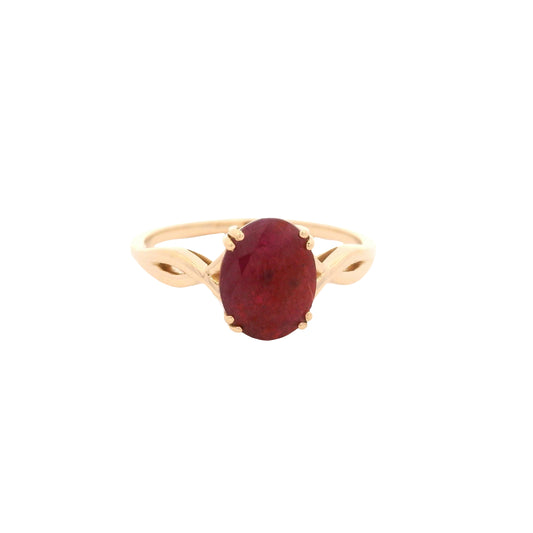 1.50 Ct Oval Ruby 14K Gold Ring
