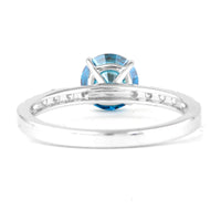 1.43 Carats Blue Lab Grown Diamond 14K Gold Ring
