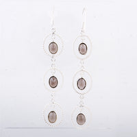 14.65 Ct Smoky Quartz 925 Sterling Silver Earrings