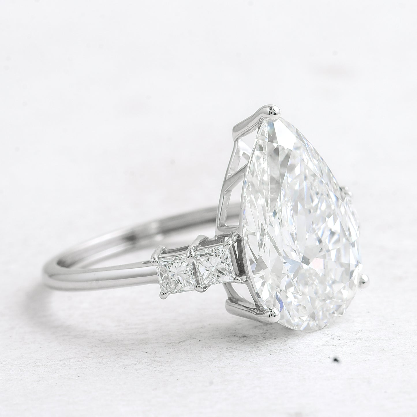 5.17 Ct Pear Lab Grown Diamond 14K Gold Ring