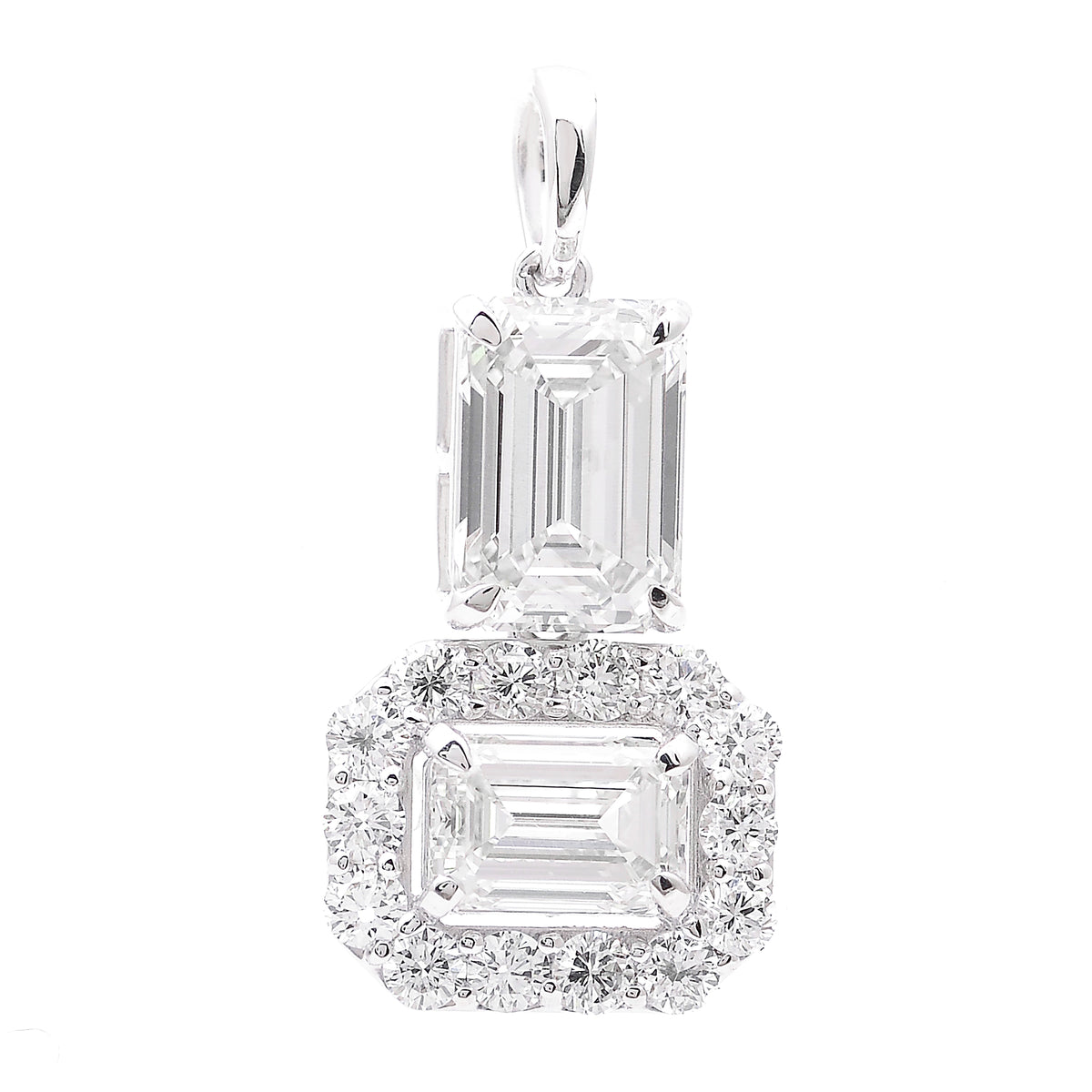 3.47 Carats Lab Grown Diamond 14K Gold Pendant