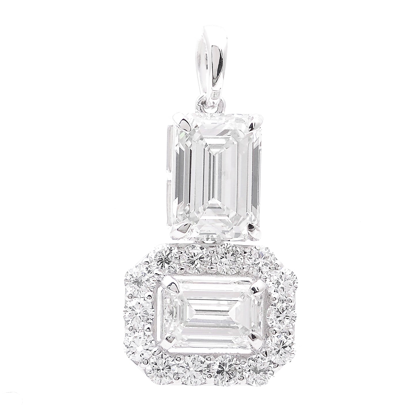 3.47 Carats Lab Grown Diamond 14K Gold Pendant