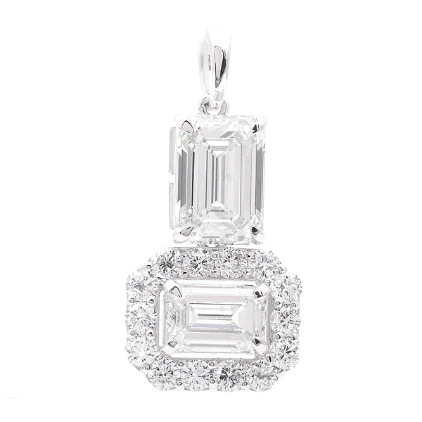 3.47 Carats Lab Grown Diamond 14K Gold Pendant