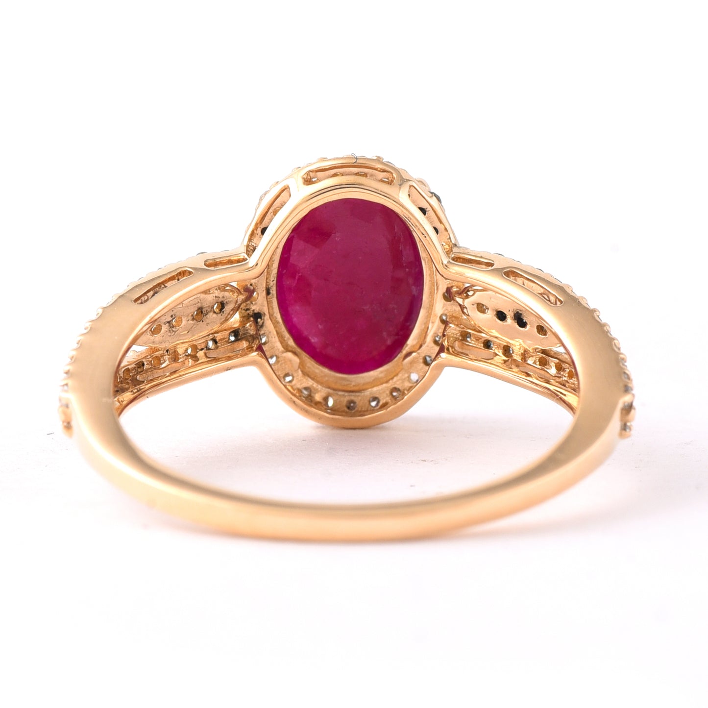 2.06 Ct Oval Mixed Cut Natural Ruby 14K Gold Ring