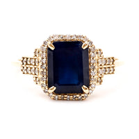 2.74 Ct Octagon Natural Sapphire 14K Gold Ring