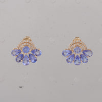 2.25 Ct Pear Tanzanite 14K Gold Earrings