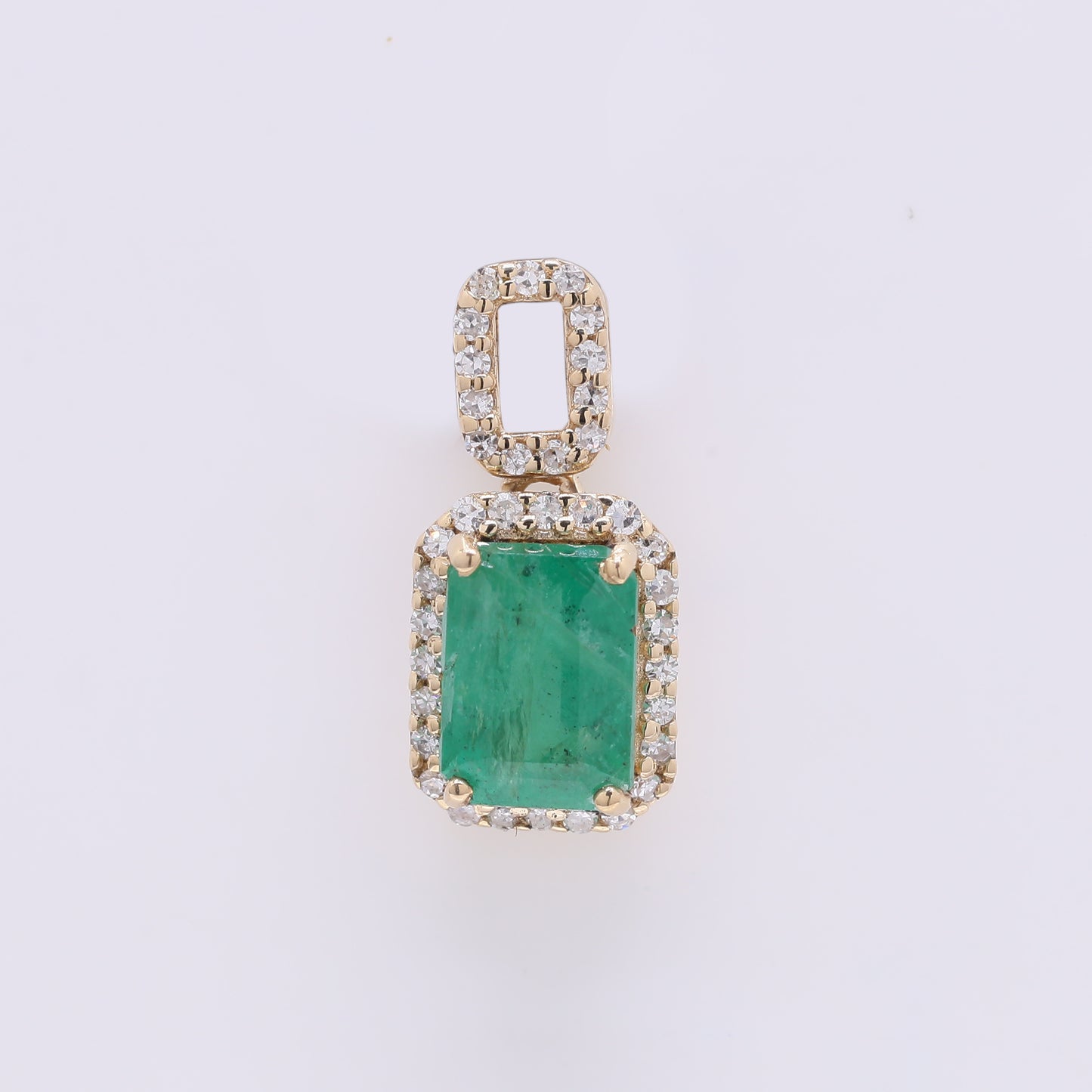 1.12 Ct Octagon Emerald 14K Gold Pendant