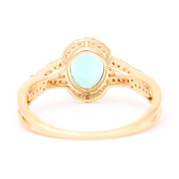 1.25 Ct Oval Mixed Cut Natural Emerald 14K Gold Ring