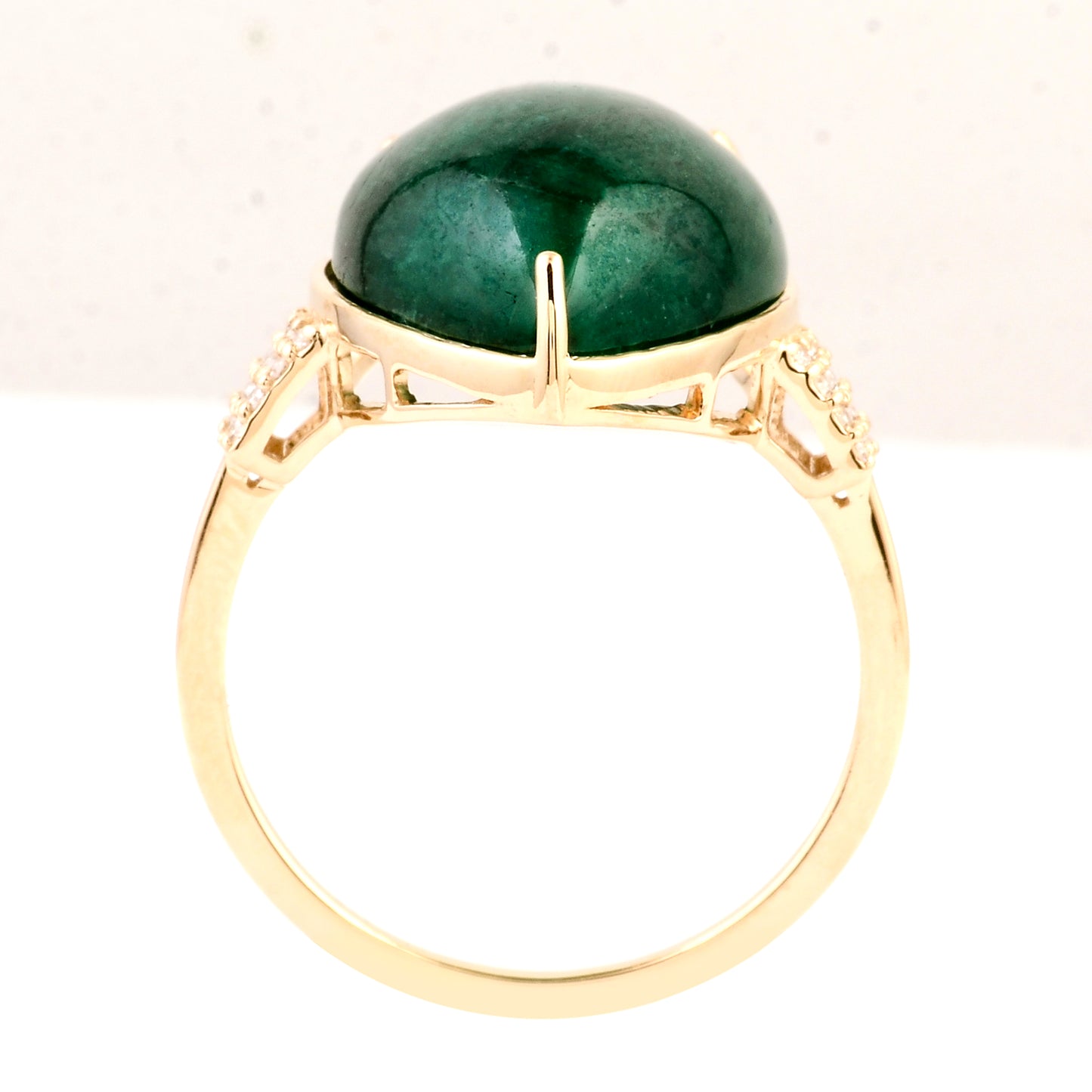 11.96 Ct Natural Beryl Emerald 14K Gold Ring