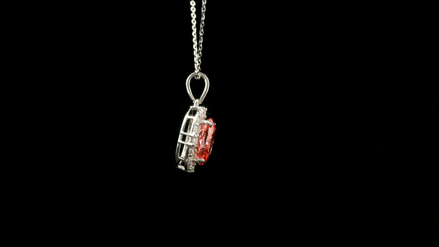 2.53 Carats Pink Lab Grown Diamond 14K Gold Pendant