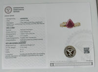 2.32 Ct Pear Mixed Cut Natural Corundum Ruby 14K Gold Ring