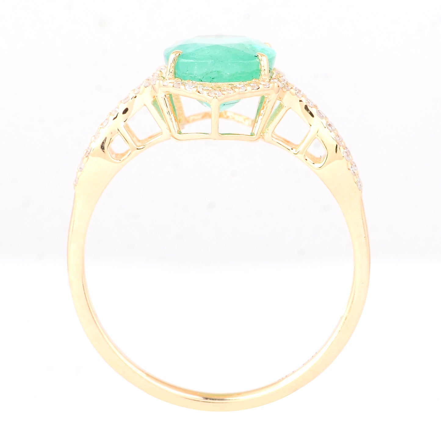 2.26 Ct Oval Natural Emerald 14K Gold Ring