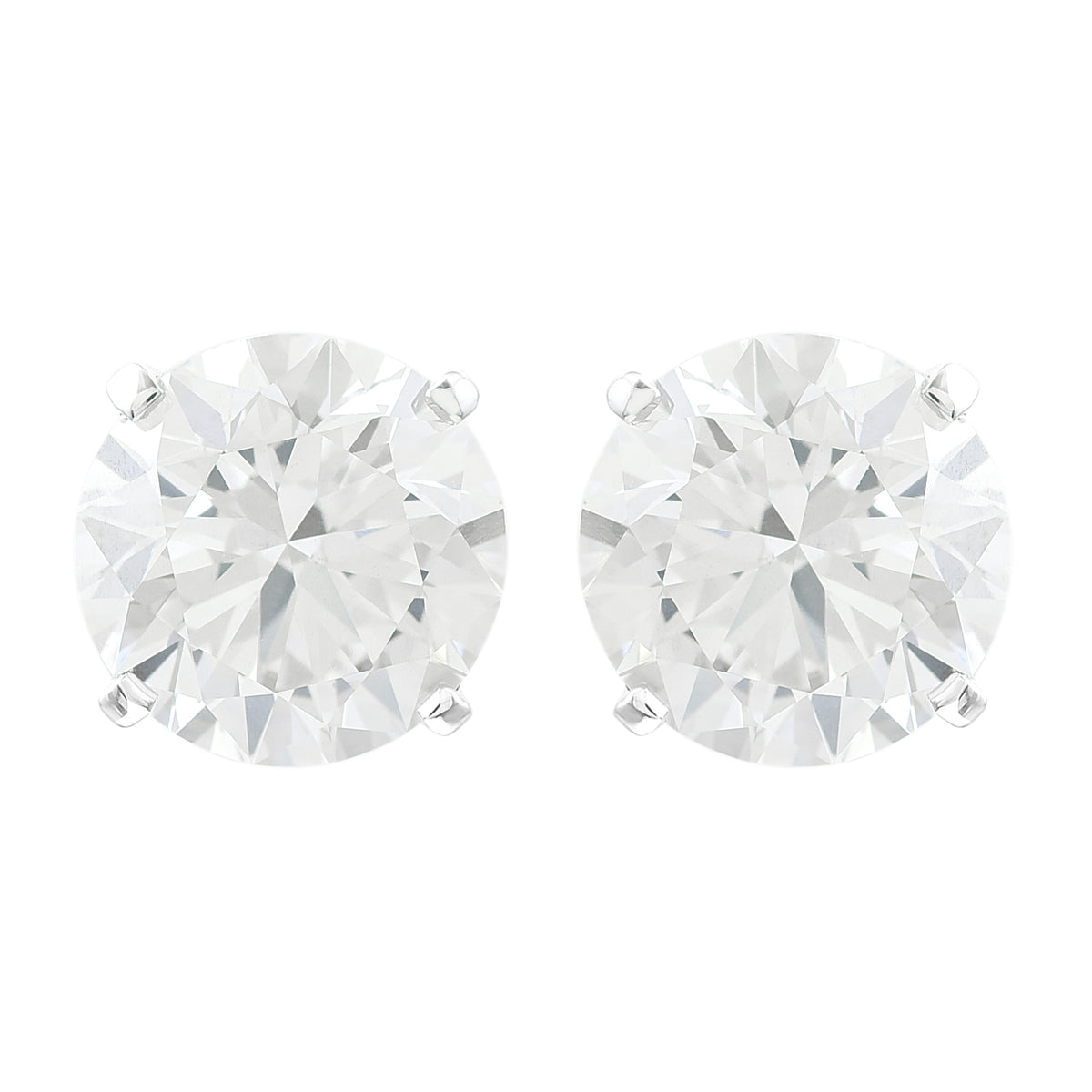3.41 Carats Lab Grown Diamond 14K Gold Earrings