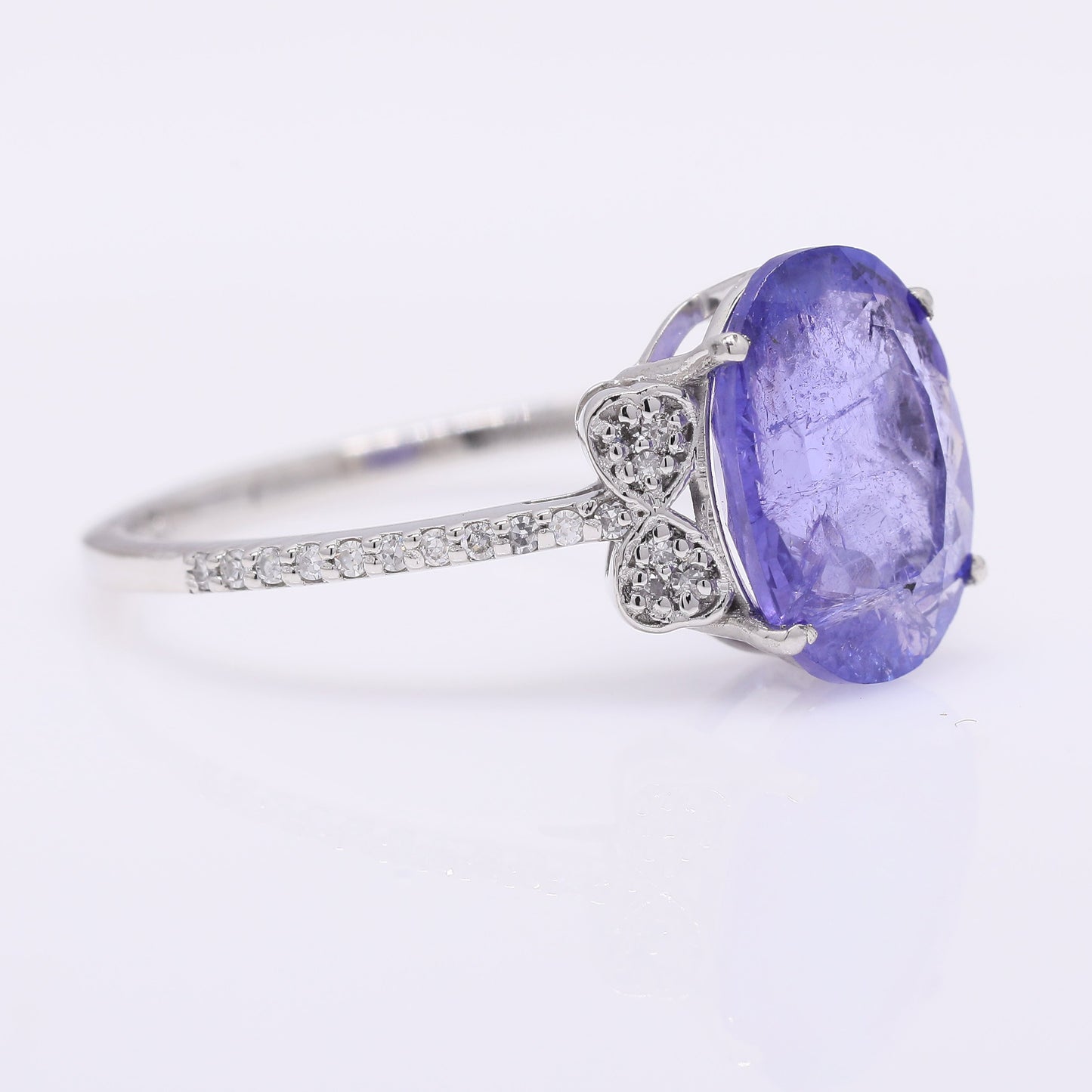 2.98 Ct Oval Mixed Cut Natural Tanzanite 950 Platinum Ring