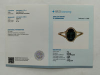 1.39 Ct Oval Mixed Cut Natural Green Tourmaline 14K Gold Ring