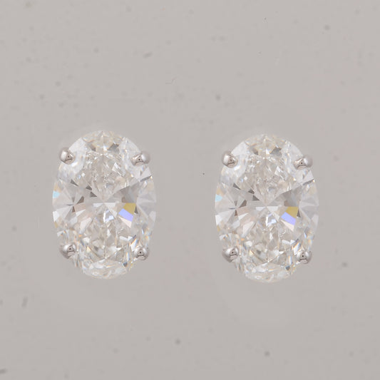 3.02 Carats Lab Grown Diamond 14K Gold Earrings