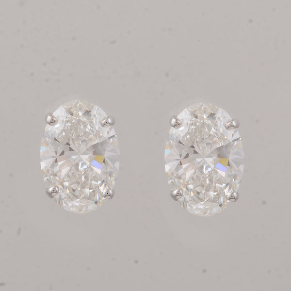 3.02 Carats Lab Grown Diamond 14K Gold Earrings