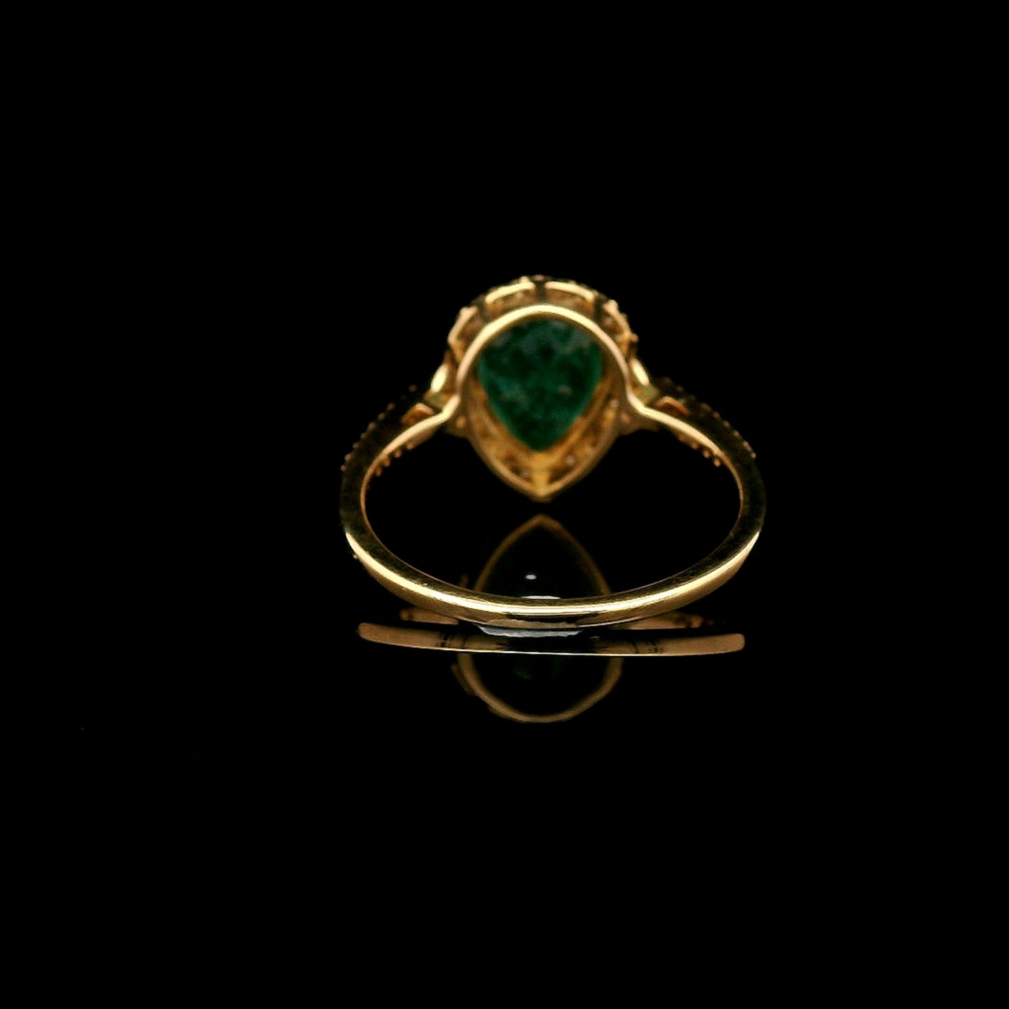 1.83 Ct Pear Mixed Cut Natural Emerald 14K Gold Ring