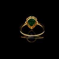 1.83 Ct Pear Mixed Cut Natural Emerald 14K Gold Ring