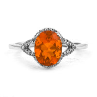 1.30 Ct Oval Mixed Cut Natural Fire Opal 950 Platinum Ring