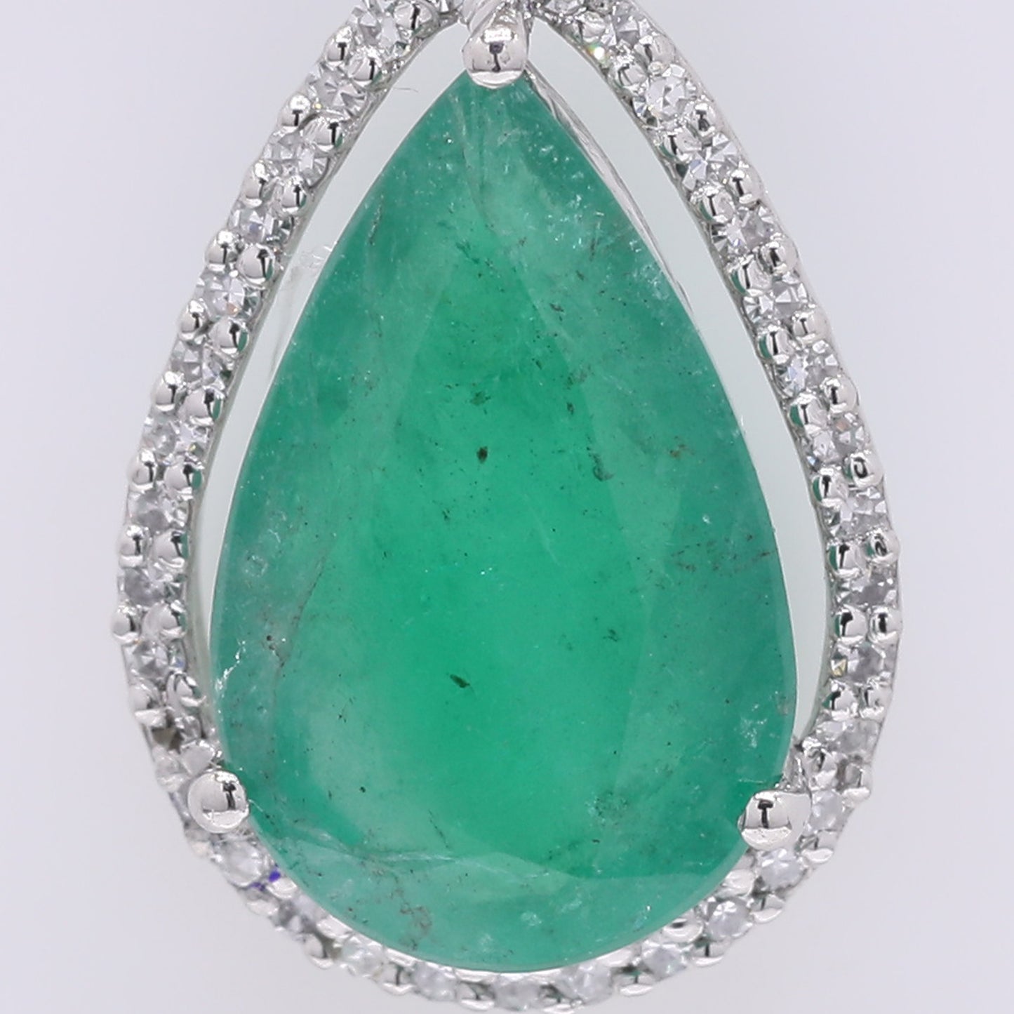 2.47 Ct Pear Mixed Cut Natural Emerald 950 Platinum Pendant