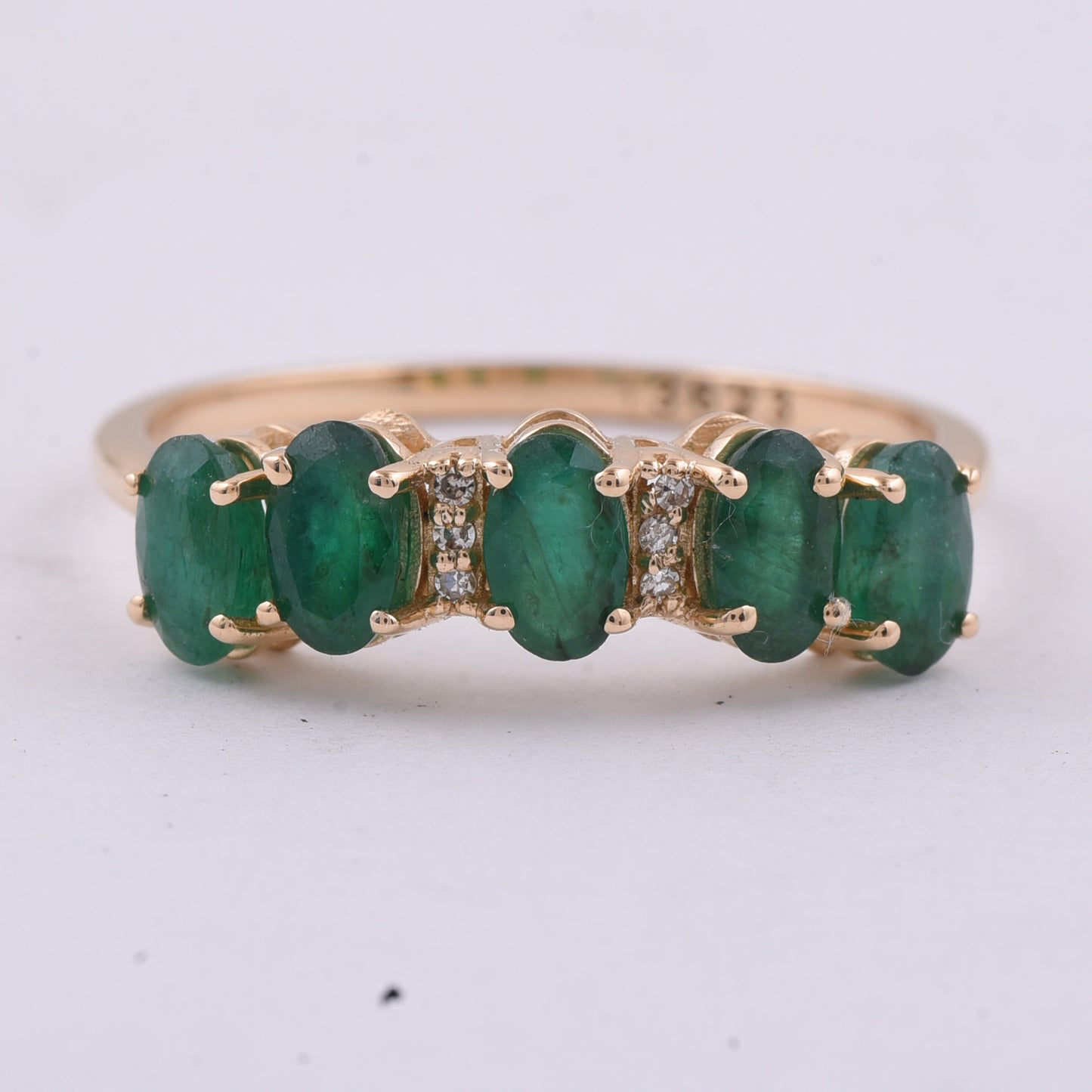 1.27 Ct Oval Natural Emerald 14K Gold Ring