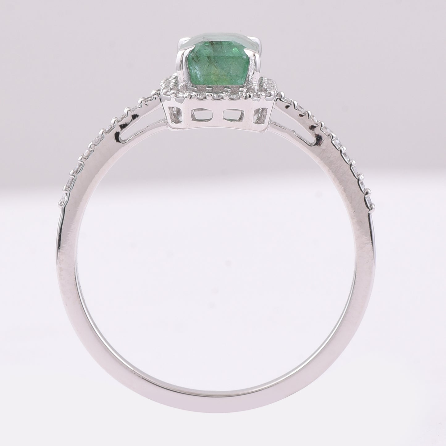 1.53 Ct Octagon Step Cut Natural Emerald 950 Platinum Ring