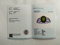 2.92 Ct Oval Mixed Cut Natural Green Sapphire 950 Platinum Ring