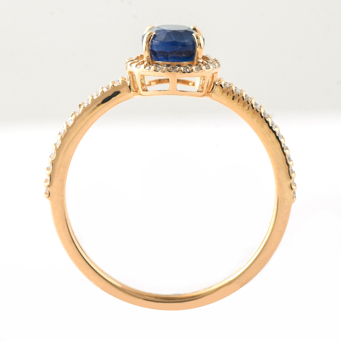 1.51 Ct Oval Mixed Cut Natural Sapphire 14K Gold Ring